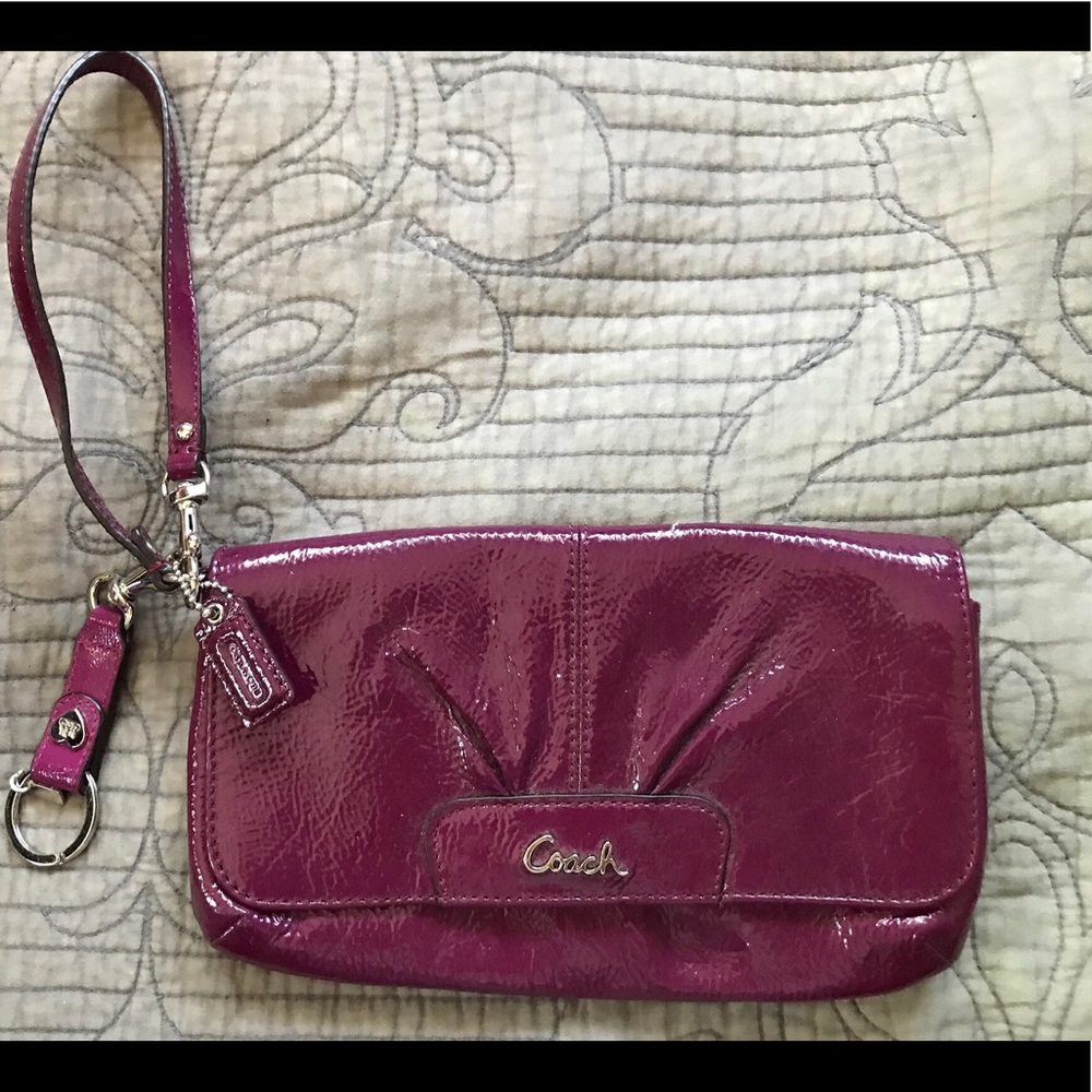 Purple Coach wristlet